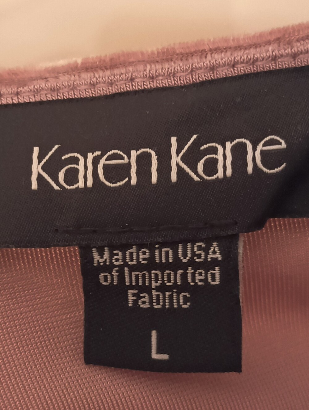 Karen Kane Crushed Velvet Long Sleeve Top Size L Dusty Rose - Picture 4 of 14